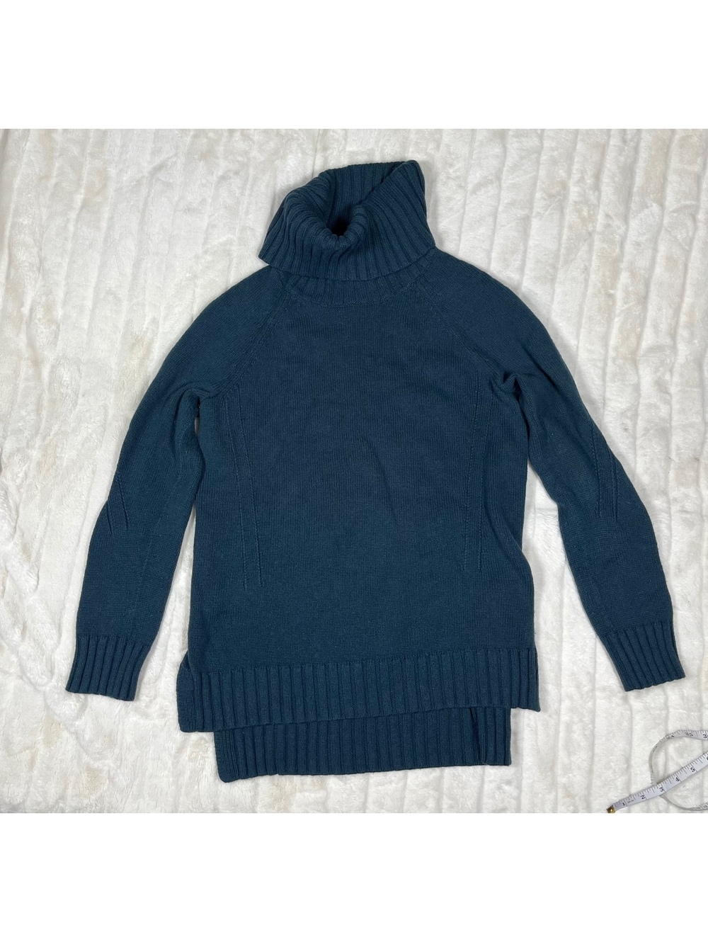 LOFT Women's M Dark Teal Cowl Neck Fall Winter Tunic Work Office Preppy Sweater